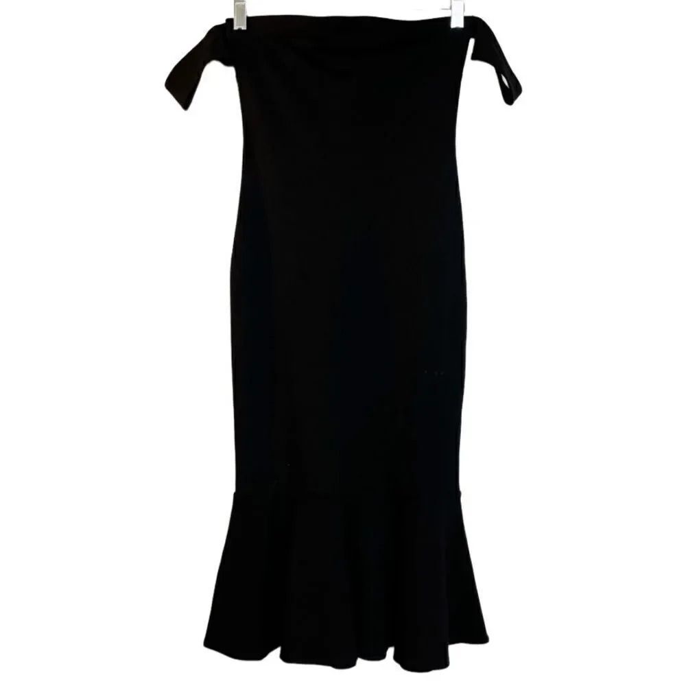 Forever 21 Contemporary Off The Shoulder Midi Dress Black Size Small